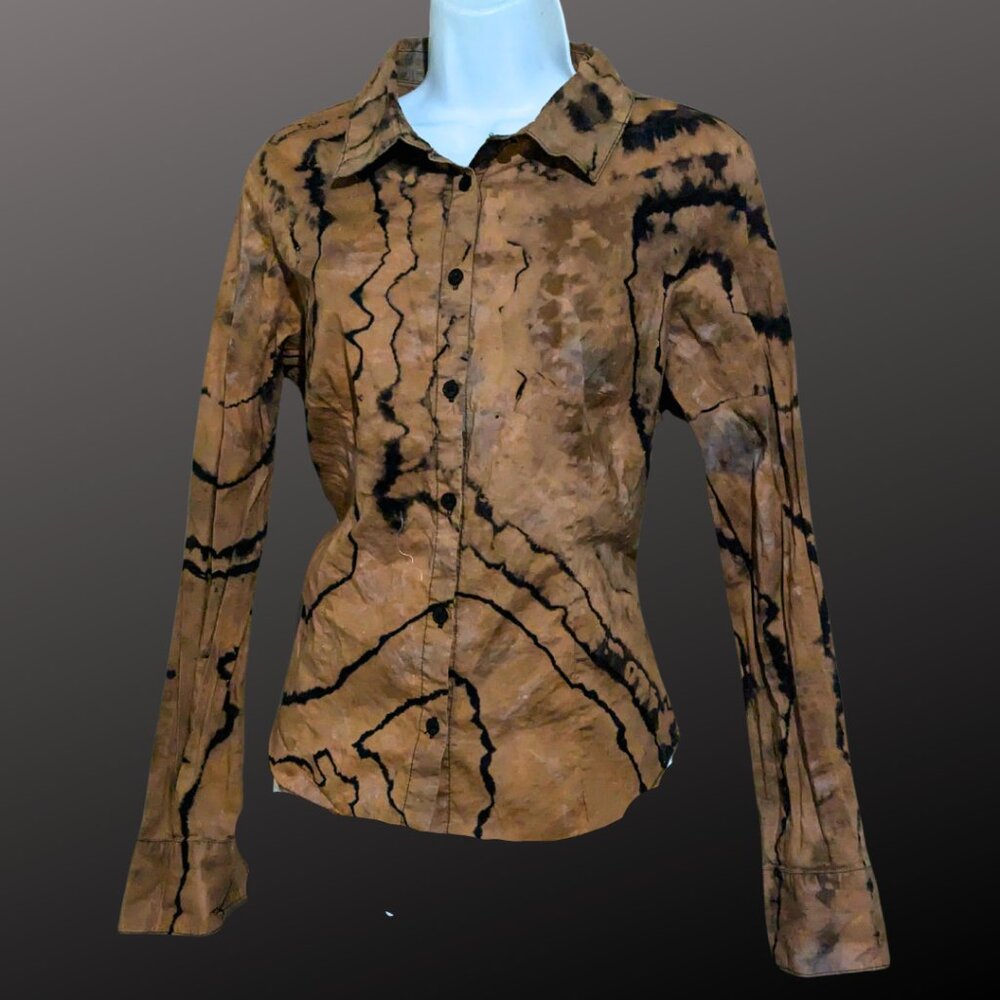 SHIPS FREE! NWOT One of a Kind Hand Reverse Dyed Semi Fitted Oxford Shirt Sz L